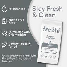 Load image into Gallery viewer, Unscented FreshWipes Antibacterial/Biodegradable Body Wipes - Fragrance Free