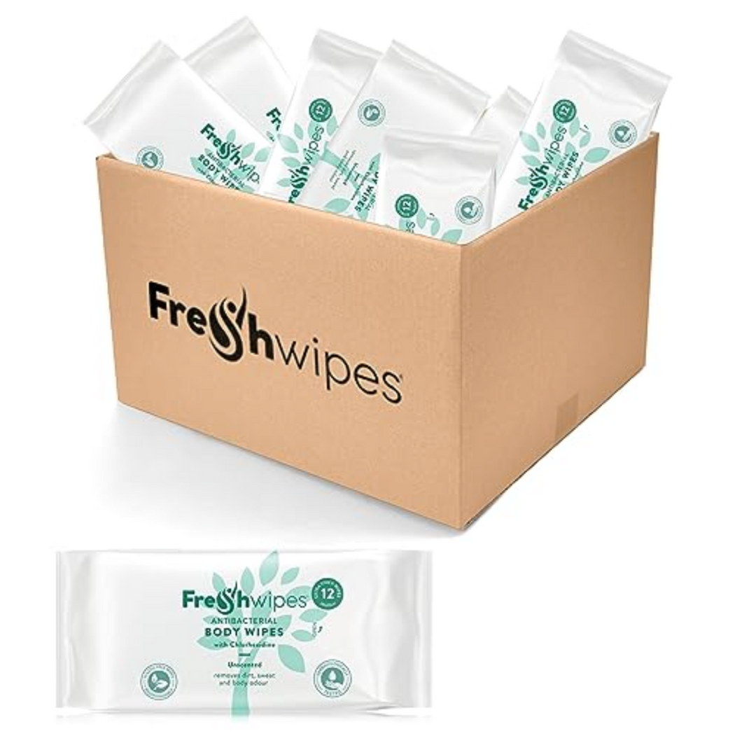 Unscented: 36 x packs (full box) FreshWipes Body Wipes