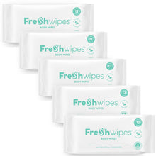Load image into Gallery viewer, Unscented: 5 x packs FreshWipes Body Wipes