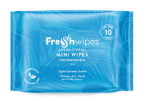 Load image into Gallery viewer, FreshWipes MINIS Antibacterial/Biodegradable Wipes - Coconut Scent
