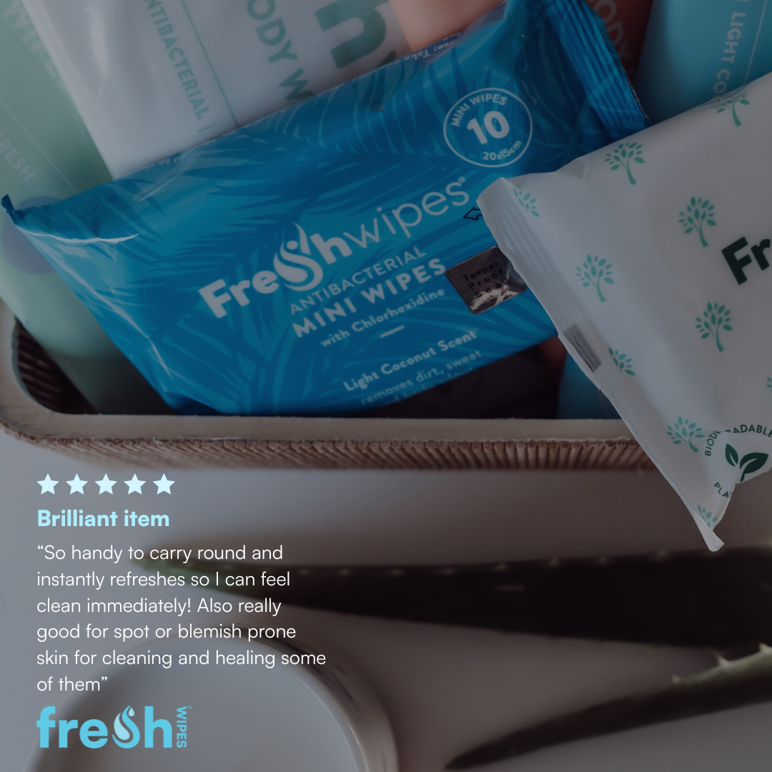 FreshWipes MINIS Antibacterial/Biodegradable Wipes - Coconut Scent