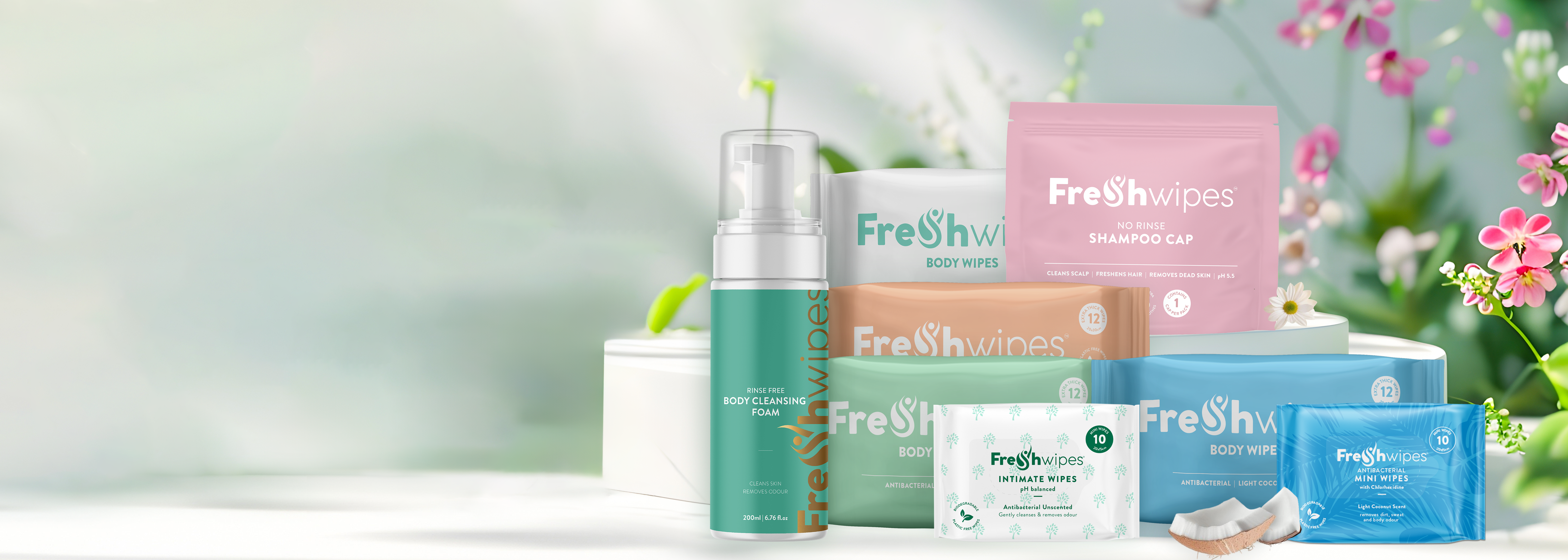 display of fresh wipes products