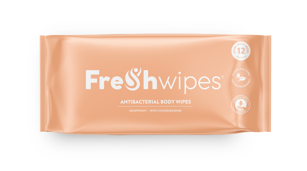 Grapefruit Scented Antibacterial/Biodegradable FreshWipes Body Wipes