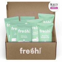 FreshWipes Ocean Fresh Essential Bundle — body wipes and no-rinse shampoo cap in one set