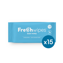 Load image into Gallery viewer, Coconut FreshWipes Antibacterial/Biodegradable Body Wipes
