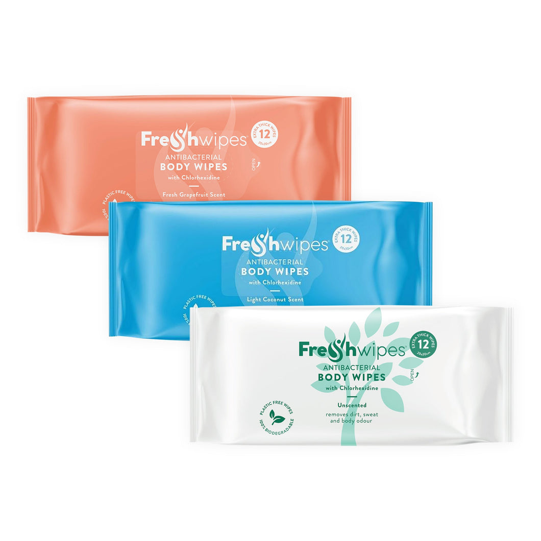 Triple Scent: 3 x packs FreshWipes Body Wipes