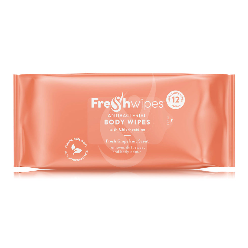 Grapefruit Scented Antibacterial/Biodegradable FreshWipes Body Wipes