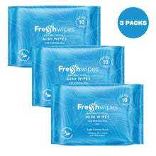 Load image into Gallery viewer, FreshWipes MINIS Antibacterial/Biodegradable Wipes - Coconut Scent
