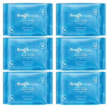 Load image into Gallery viewer, FreshWipes MINIS Antibacterial/Biodegradable Wipes - Coconut Scent
